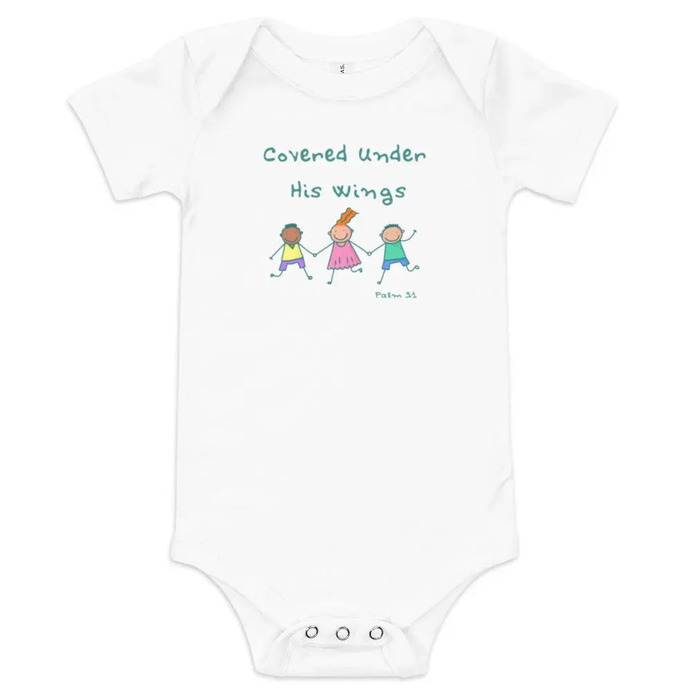 Covered Under His Wings Baby short sleeve one piece Its A Finished Work