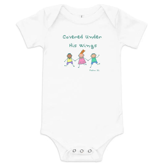 Covered Under His Wings Baby short sleeve one piece Its A Finished Work