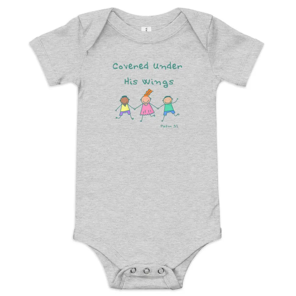 Covered Under His Wings Baby short sleeve one piece Its A Finished Work