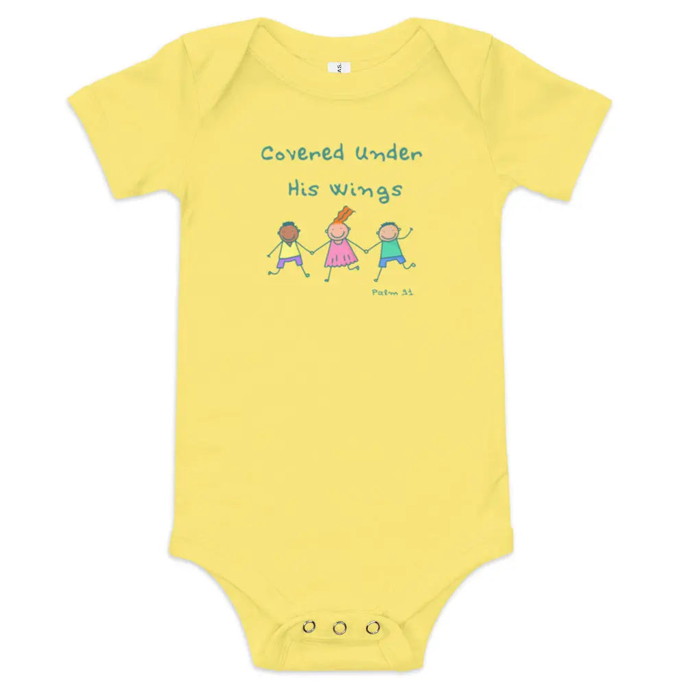 Covered Under His Wings Baby short sleeve one piece Its A Finished Work