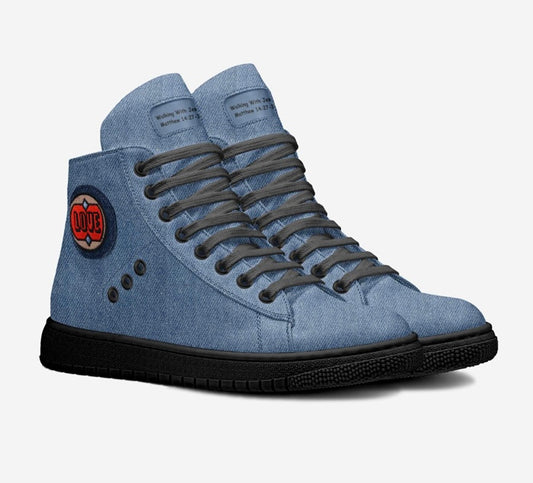 Eco Denim High Top Sneakers - Saving Souls - Matthew 14:27-33 Walking With Jesus